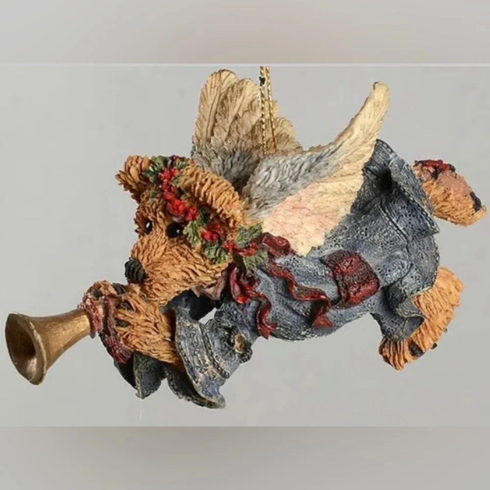 Boyd’s Bears & Friends Folkstone Retired 1996 Faith Angel Wing Bear With Trumpet